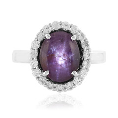 Anello in argento con Rubino Stellato Channapatna