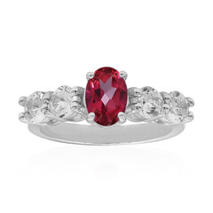 Anello in argento con Topazio Mistico Rosa Acceso