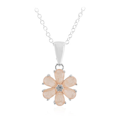 Collana in argento con Quarzo pesca pastello