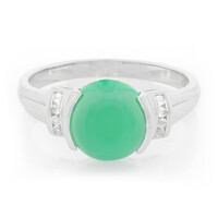 Anello da uomo in argento con Calcedonio Verde