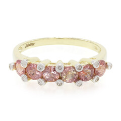 Anello in oro con Zaffiro Padparadscha (non riscaldato)