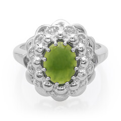 Anello in argento con Crisoprasio Imperiale
