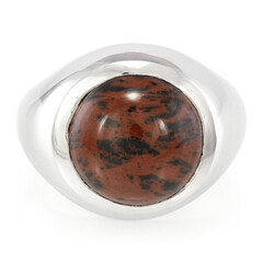 Anello da uomo in argento con Ossidiana Mogano