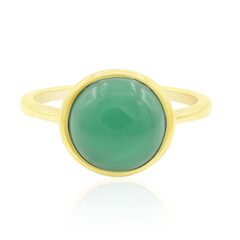 Anello in argento con Calcedonio Verde