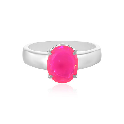 Anello in argento con Opale Rosa dell'Etiopia