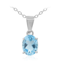 Collana in argento con Topazio Blu Svizzero