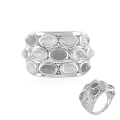 Anello in argento con Pietra di Luna Bianca (KM by Juwelo)