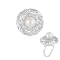 Anello in oro con Perla d'Acqua Dolce Bianca (Ornaments by de Melo)