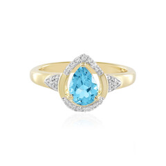 Anello in argento con Topazio Blu Svizzero