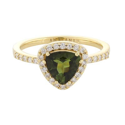 Anello in oro con Tormalina Neon della Nigeria (AMAYANI)