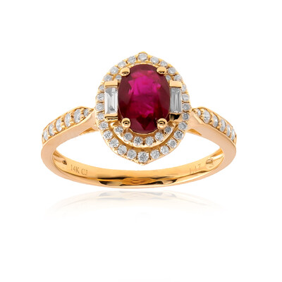 Anello in oro con Rubino Mozambico AAA (CIRARI)