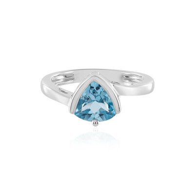 Anello in argento con Topazio Blu Svizzero