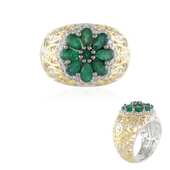 Anello in argento con Smeraldo Zambia (Gems en Vogue)
