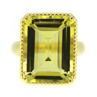 Anello in argento con Quarzo Ouro Verde