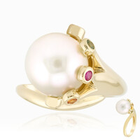 Anello in oro con Perla Bianca dei Mari del Sud (Michelle Albala)