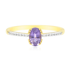 Anello in oro con Zaffiro Umba Porpora