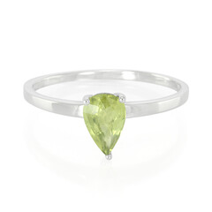 Anello placcato in platino con Zaffiro del Mozambico