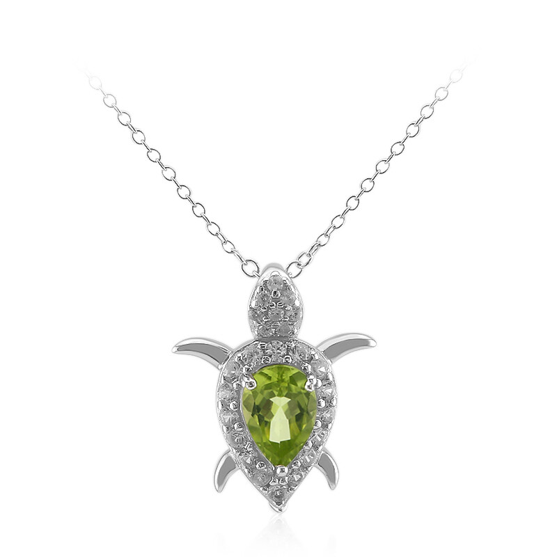 Collana in argento sterling con peridoto birmano