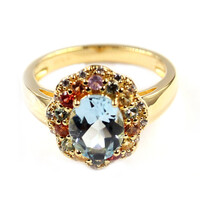 Anello in argento con Topazio Blu Cielo