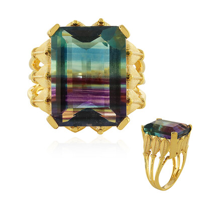 Anello in argento con Fluorite Bicolore