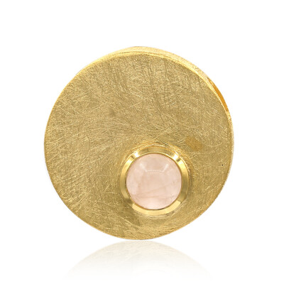 Ciondolo placcato in oro con Quarzo Rosa (MONOSONO COLLECTION)