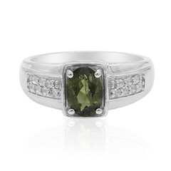 Anello in argento con Moldavite