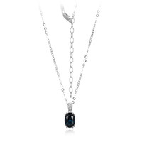 Collana in argento con Topazio Blu Londra