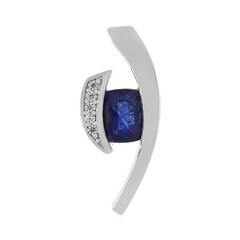 Ciondolo in argento con Zaffiro Blu del Madagascar