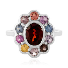 Anello in argento con Granato Mozambico