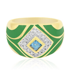 Anello in argento con Topazio Blu Svizzero
