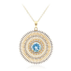 Collana in argento con Topazio Blu Cielo