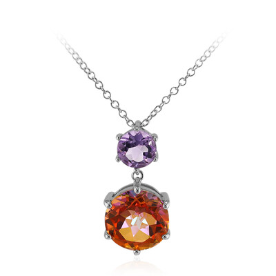 Collana in argento con Quarzo Mistico Pesca