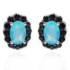Orecchini in argento con Opale Blu Neon