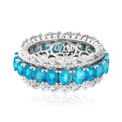 Anello in argento con Apatite Blu Neon (Dallas Prince Designs)