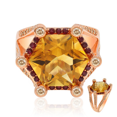 Anello in oro con Citrino Madeira (Adela Gold)