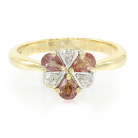 Anello in oro con Zaffiro Padparadscha (non riscaldato)