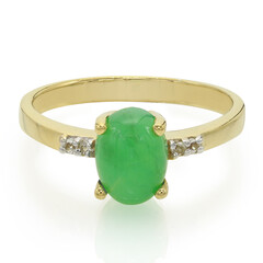 Anello placcato in oro con Crisoprasio Imperiale
