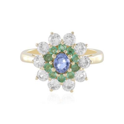 Anello in oro con Zaffiro Ceylon Blu (non riscaldato) (Adela Gold)