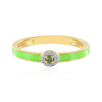 Anello in argento con Diamante Verde I4