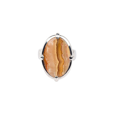 Anello in argento con Agata Lace