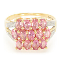 Anello in oro con Zaffiro Padparadscha (non riscaldato) (AMAYANI)