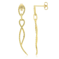 Orecchini placcati in oro con Diamante Fancy