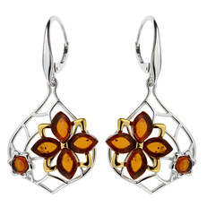 Orecchini in argento con Ambra Baltica