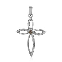 Ciondolo in argento con Diamante Champagne I2