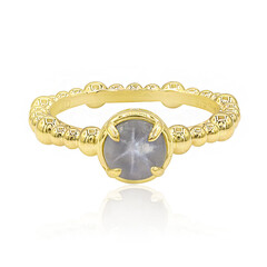 Anello in oro con Zaffiro Stellato Blu Argento