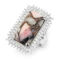 Anello in argento con Opale Mosaico Rosa (Dallas Prince Designs)