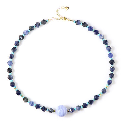Collana in argento con Agata Lace Blu