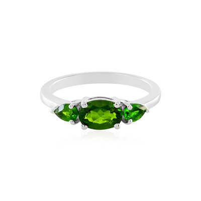 Anello in argento con Diopside Russo