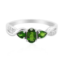 Anello in argento con Diopside Russo