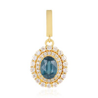 Ciondolo in argento con Cianite Blu Foglia di Tè